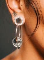 Dangle Hoop Earrings SILVER - Image 3