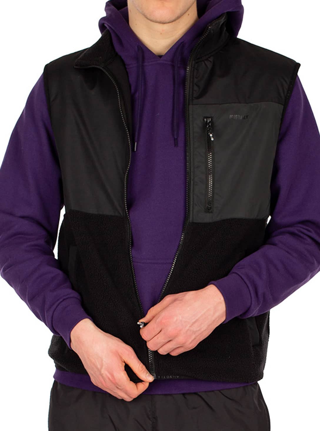 AUF-DECK-FLEECE-VEST-UNI-BLACK Auf Deck MEM Fleece Vest BLACK - Image 1