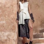 Aoki-WOMEN Midi Wrap Skirt BLACK
