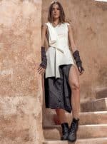 Aoki-WOMEN Midi Wrap Skirt BLACK