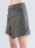 Aoki-WOMEN Wrap Mini Skirt WASH OLIVE - Image 6