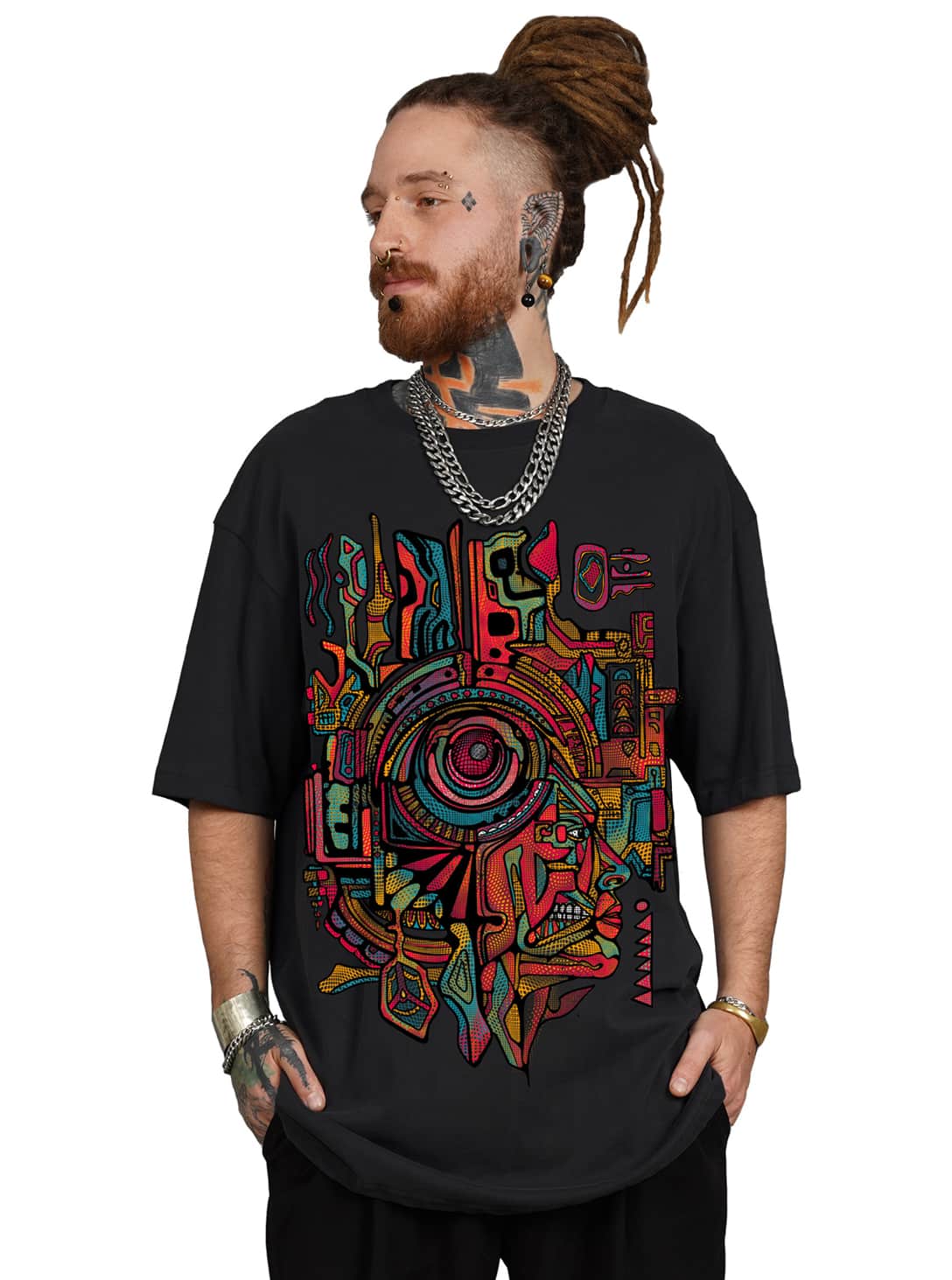 CODEX BLACK_0003_Layer 90(1) CODEX OVERSIZE T-SHIRT GREY MEL - Image 1