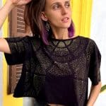 DOTMANDALA CROP TOP BLACK