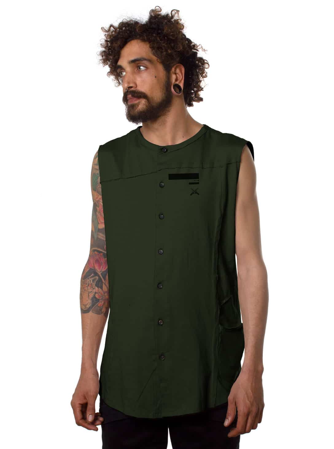 FLINT-tank-olive-grinded-1(1) Flint Tank Olive - Image 1