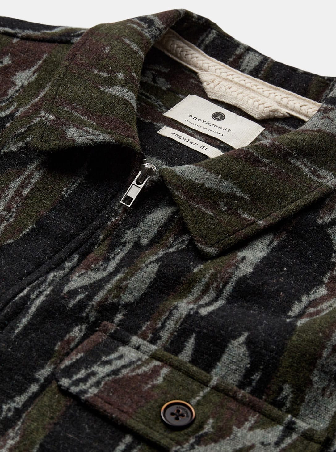 FORSET-NIGHT-2 AKHANKY JACQUARD OVERSHIRT FOREST NIGHT - Image 1