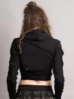 GALA BLACK-WOMEN WRAP CROP TOP LONG SLEEVES - Image 2