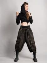 GALA BLACK-WOMEN WRAP CROP TOP LONG SLEEVES - Image 5