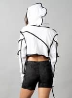 GALA WHITE- WOMEN WRAPED CROP TOP LONG SLEEVES - Image 2