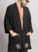 HOSHI MIDI MEN'S KIMONO  BLACK - Image 4