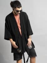 HOSHI MIDI MEN'S KIMONO  BLACK - Image 6