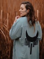 HOSHI WOMEN MIDI KIMONO BRUSHED GREY