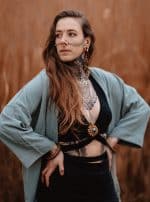HOSHI WOMEN MIDI KIMONO BRUSHED GREY - Image 4