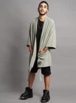 HOSHI MEN MIDI KIMONO BRUSHED GREY - Image 3