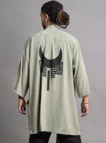 HOSHI MEN MIDI KIMONO BRUSHED GREY - Image 2