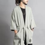 HOSHI MEN MIDI KIMONO BRUSHED GREY