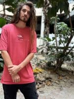 Psychedelic Researcher MEN'S OVERSIZE SHIRT RED - Image 7