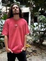 Psychedelic Researcher MEN'S OVERSIZE SHIRT RED - Image 2