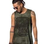 MAKOO OLIVE WASH -MEN'S TANK TOP