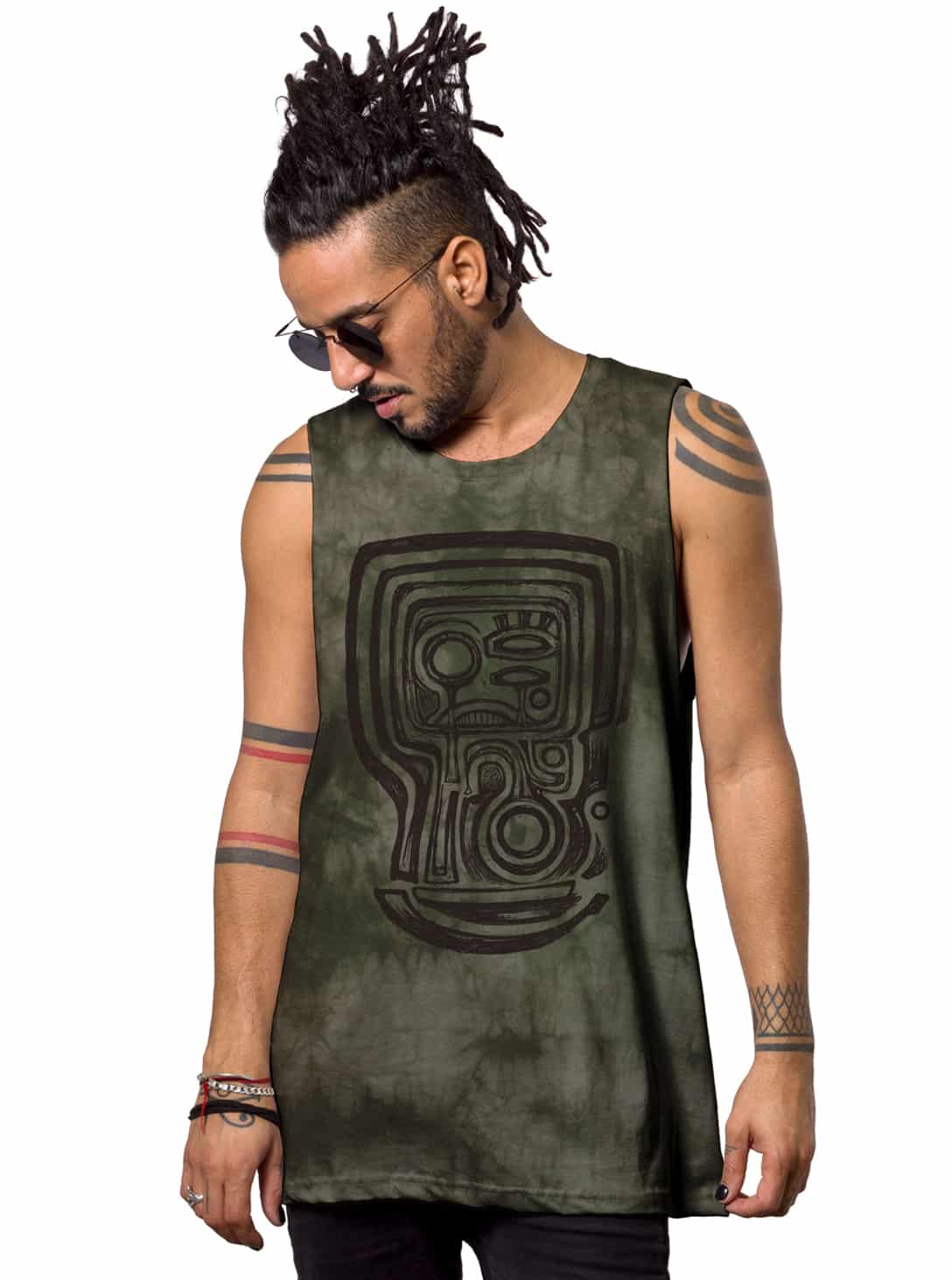 MAKOO OLIVE TEX_0000_Layer 60 MAKOO OLIVE WASH -MEN'S TANK TOP - Image 1