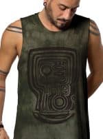 MAKOO OLIVE WASH -MEN'S TANK TOP - Image 3