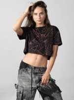 MOONA WOMEN CROP TOP BLACK