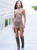 MORPH MINI DRESS BROWN - Image 3