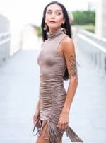 MORPH MINI DRESS BROWN - Image 4