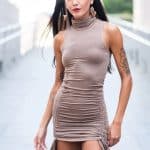 MORPH MINI DRESS BROWN
