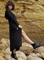 NARYA BLACK- WOMEN LONG KNITTED HOOD CARDIGAN - Image 7
