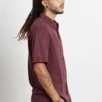OR BUTTON SHIRT BORDEAUX WASH