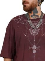 ORNAMENT OVERSIZE T- SHIRT GALAXY WASH BORDEAUX - Image 3