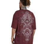 ORNAMENT OVERSIZE T- SHIRT GALAXY WASH BORDEAUX