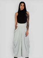 Peekaboo WOMEN WIDE Yoga Pants LIGHT GREY - Image 3