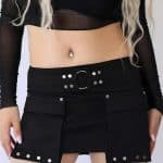 MINI SKIRT FRONT POCKET BLACK