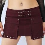 MINI SKIRT FRONT POCKET BORDEAUX