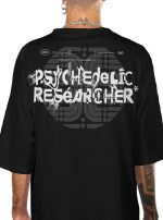 Psychedelic Researcher MEN'S OVERSIZE SHIRT BLACK - Image 7