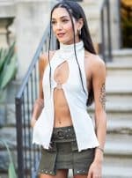 RINGLET OPEN BACK WHITE TOP