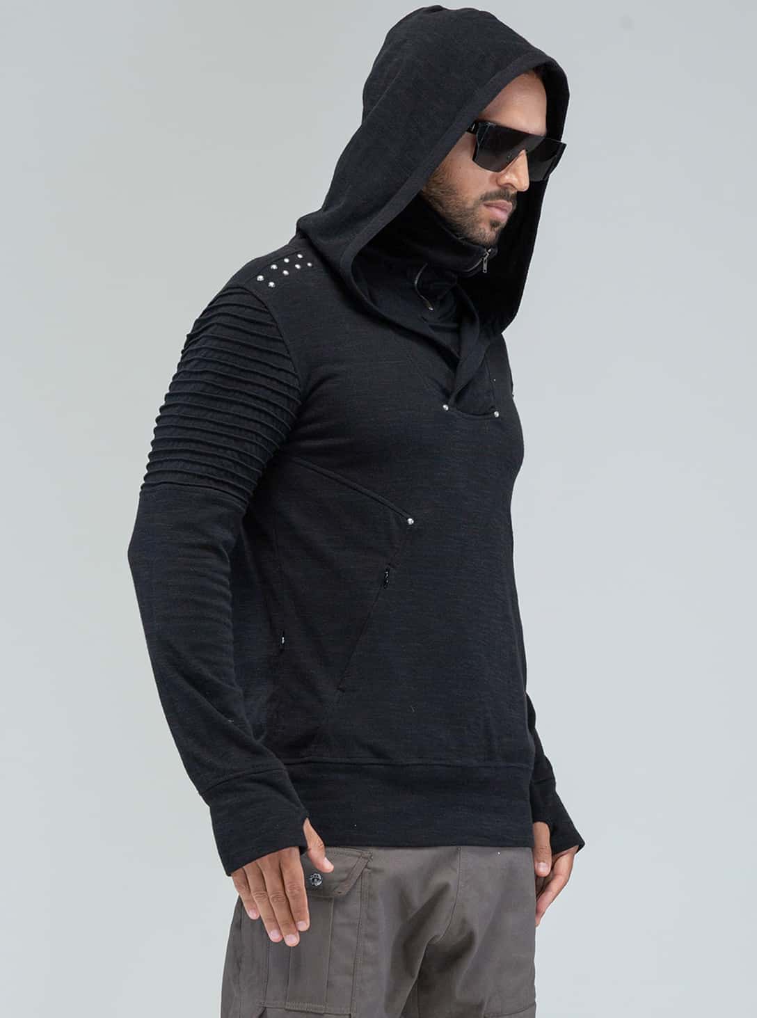 Ramones Hoodie Sweater BLK_0000_RHS24-black-side-3(3) Ramones Hood BLACK - Image 1