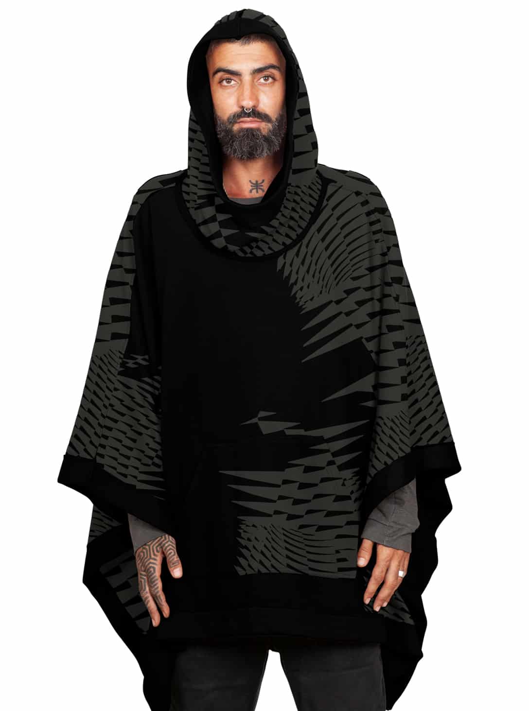 SAJAX BLACK & STEEL_0001_Layer 42 SAJAX PONCHO BLACK - Image 1