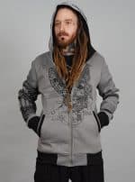 Samurai Cat MEN HOOD Grey MOULINE - Image 4