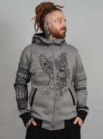 Samurai Cat MEN HOOD Grey MOULINE