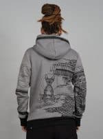 Samurai Cat MEN HOOD Grey MOULINE - Image 7