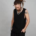 SHALVATA MEN'S TANK TOP BLACK