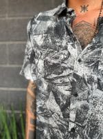 Shatter Button Shirt Black