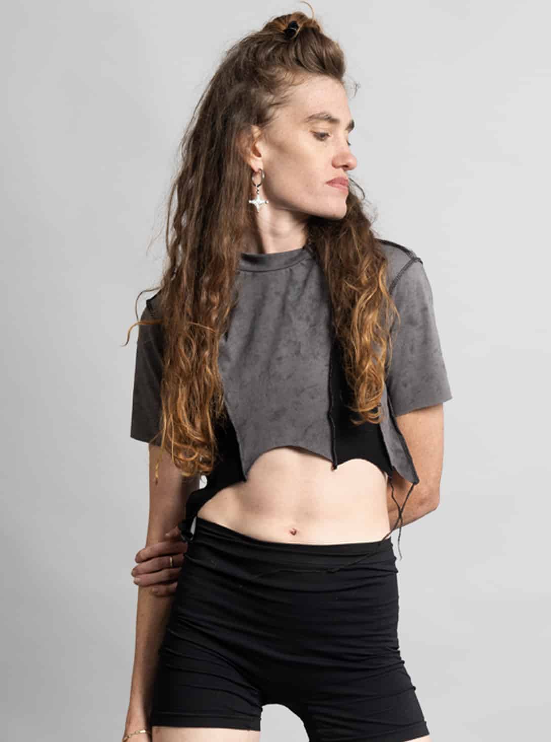 SONIC GREY GALAXY_0011_Group 103 SONIC WOMEN CROP TOP GALAXY GREY - Image 1