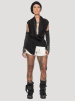 Sorcerer-WOMEN Hooded Wrap Top BLACK - Image 4