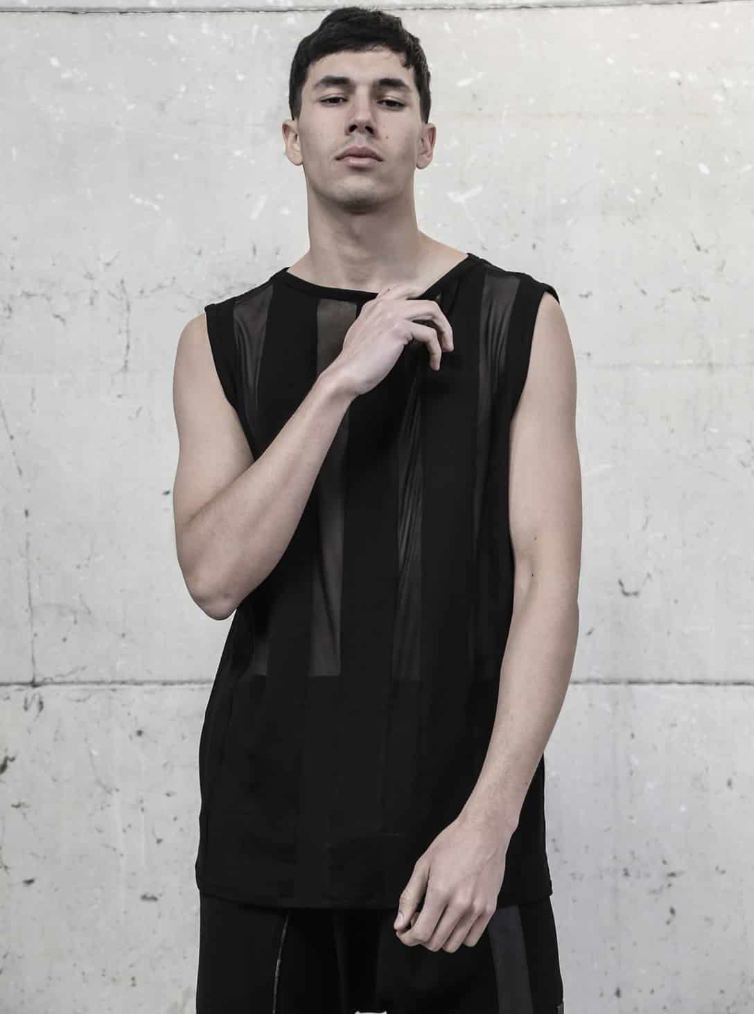 Vetune Tank BLK_0004_Vetune tank3 Vetune MEN'S SEETHROUGH Tank BLACK - Image 1