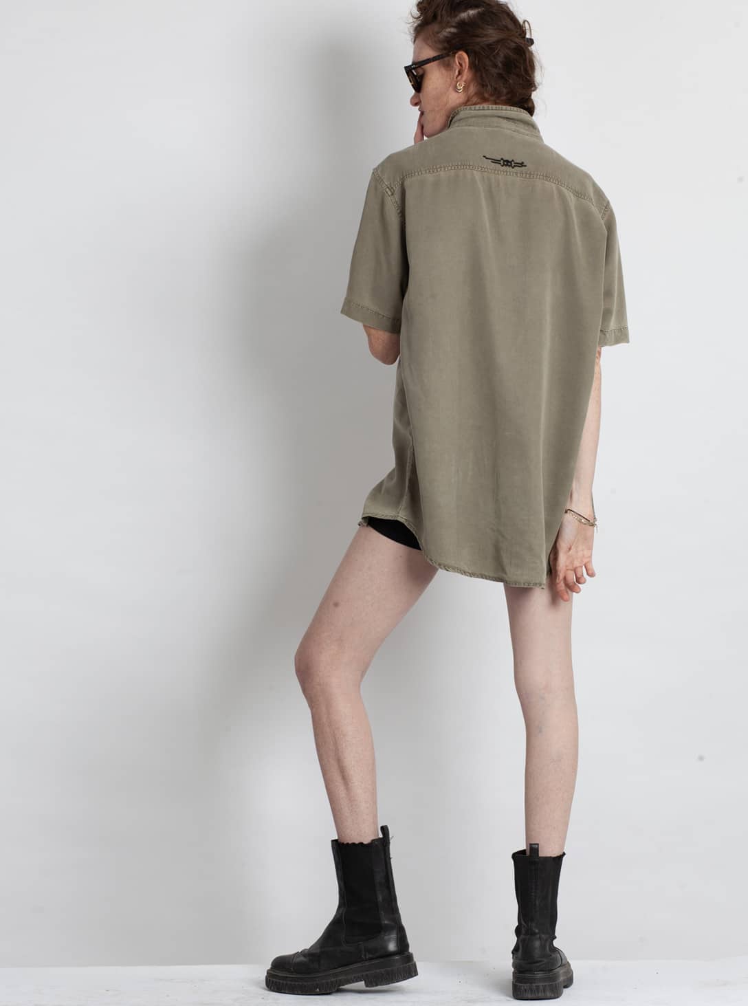 WO-OR-GREEN2 OR BUTTON SHIRT GREEN WASH - Image 1