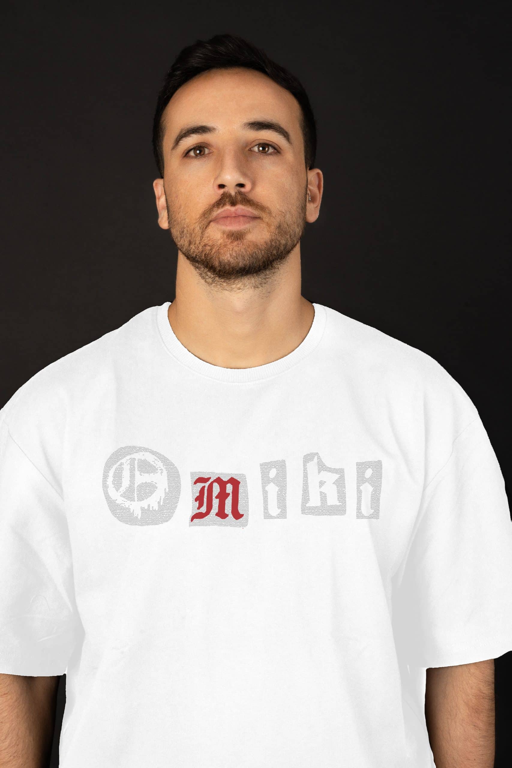 mockp-FRONT-WHITE Omiki Graffiti Oversized Tee WHITE - Image 1