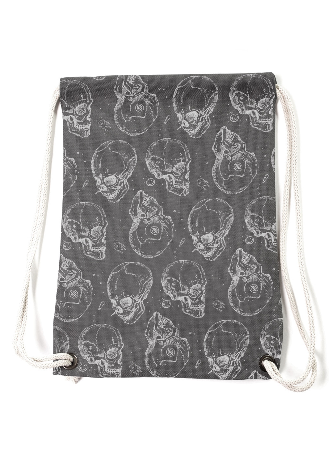 skull-bag-grey-white skull bagpack grey white - Image 1